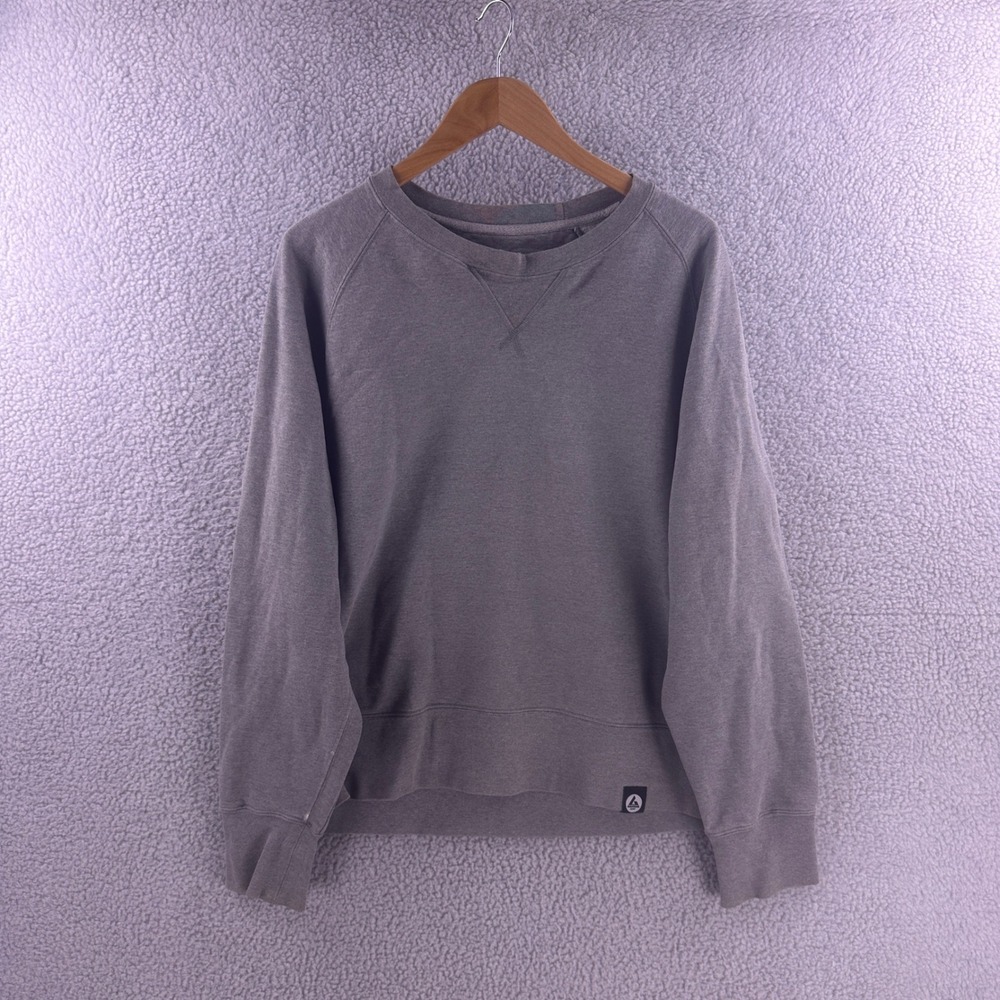 American Giant Mens Gray Raglan Crewneck Sweatshirt Cotton Size L Made in USA